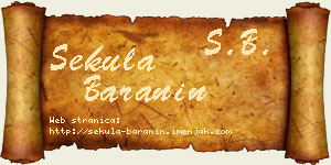 Sekula Baranin vizit kartica